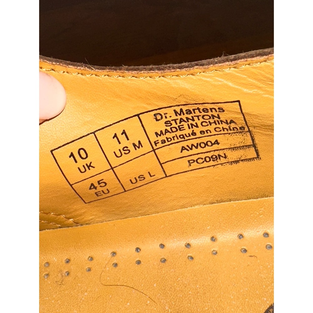 Dr. Martens 1561 Men's Low Cut Boots Size 11 Brown Heritage England Made Shoes - Picture 9 of 9